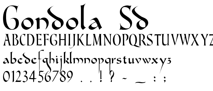 Gondola SD font